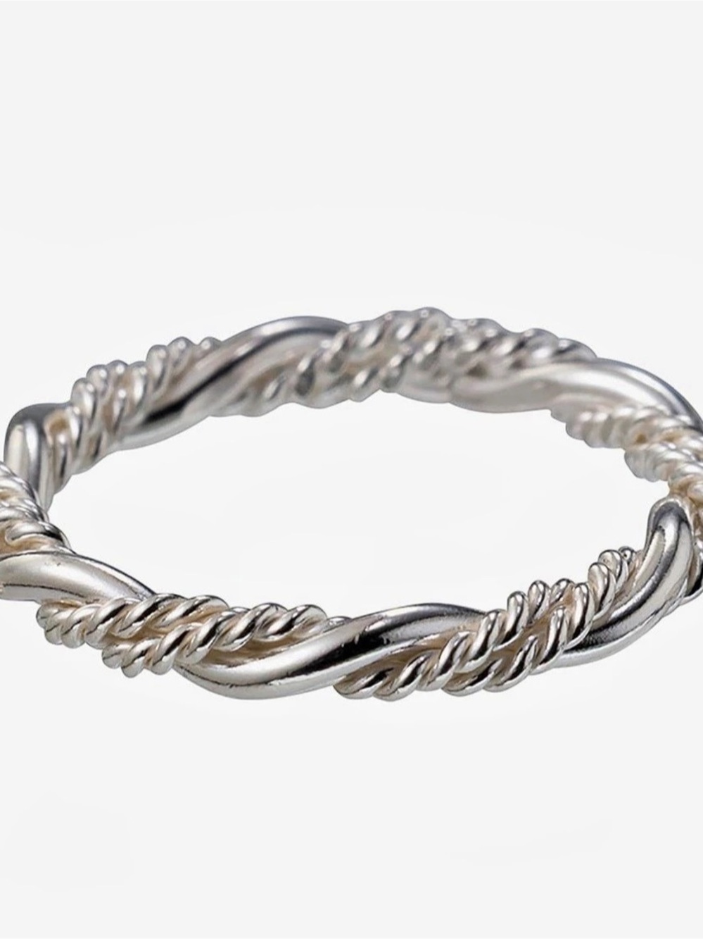 LUKRAY Braided Stacking Ring MH Silver Ring size 6.5